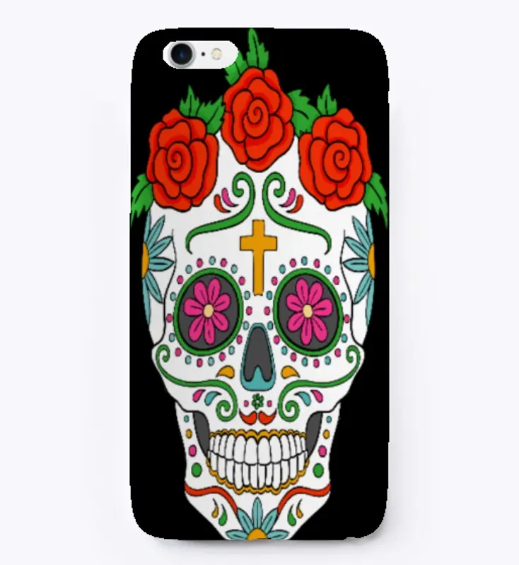 Colorful Sugar Skull iPhone Case